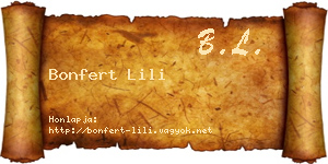 Bonfert Lili névjegykártya